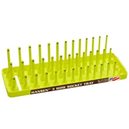 Hansen Global 0.25 in. Drive 3 Row Metric Socket HolderHV Yellow HR14083